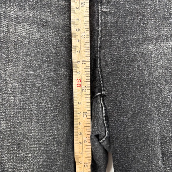 Altar'd State Arula Flare Jeans Sz 12 Black Paperbag Frayed High Rise Stretch - Picture 10 of 11